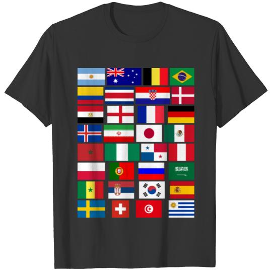 FOOTBALL SOCCER TEAM FLAGS 2018 T-shirt