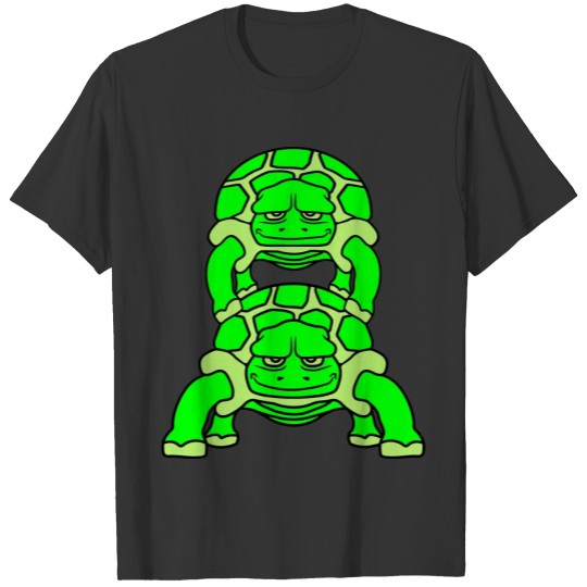 piggyback 2 friends team couple couple turtle cute T-shirt