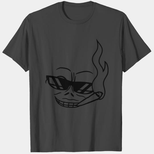 face smoking sunglasses hemp weed joint kiffen evi T Shirts