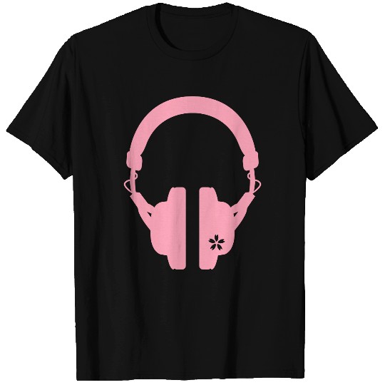 HEADPHONES & CHERRY BLOSSOM A T Shirts