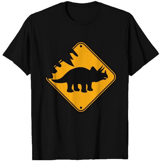 Triceratops danger caution danger warning note cau T Shirts