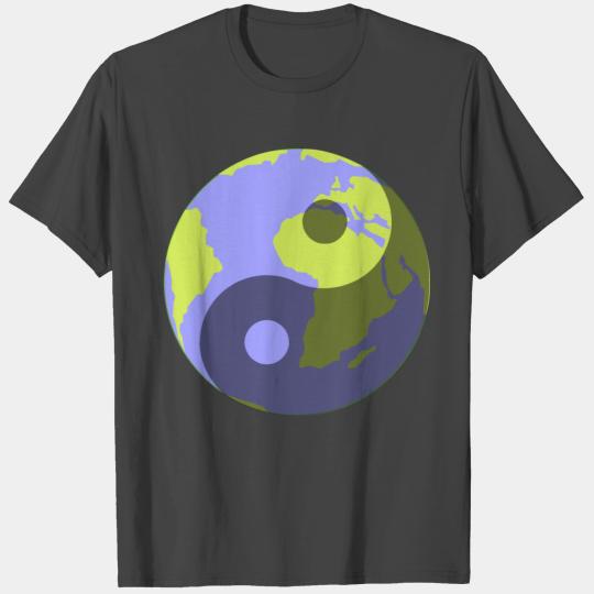 Blue planet ying and yang T Shirts