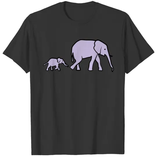 Elephant mother and baby T Shirts