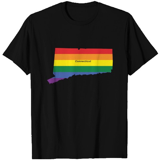 Connecticut Rainbow Flag T Shirts