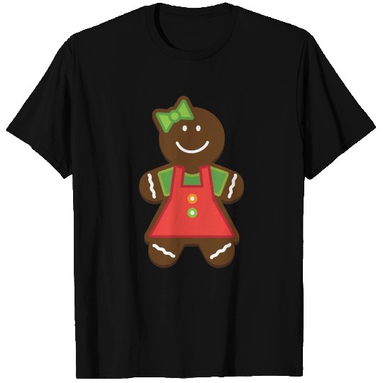 Gingerbread Girl Christmas Cookie T Shirts
