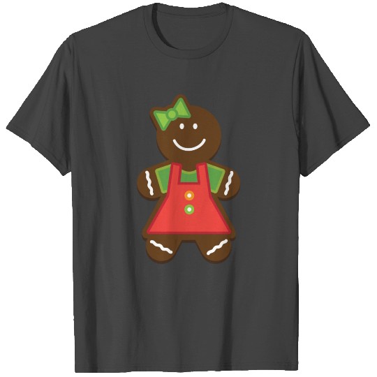 Gingerbread Girl Christmas Cookie T Shirts