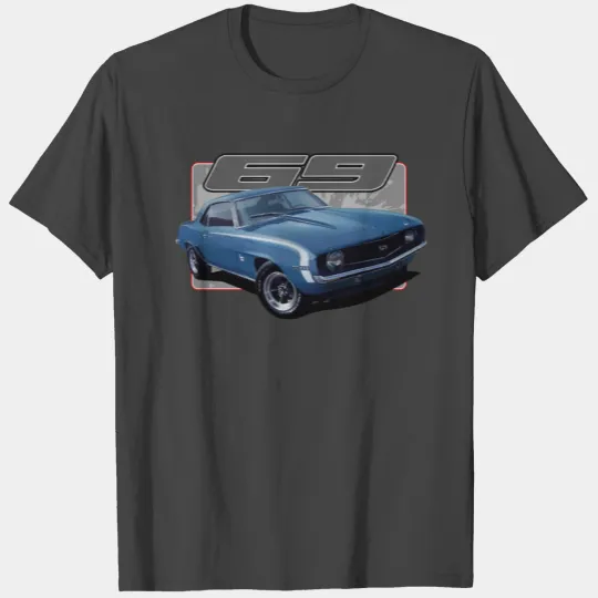 Camaro Blue Splatter T Shirts