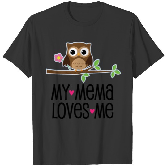 Me Mema Loves Me Grandchild Owl T-shirt