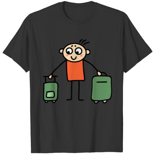 Man with suitcases T-shirt