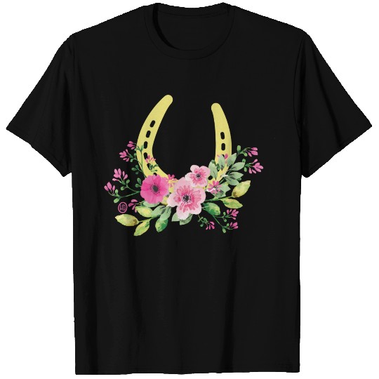 Horseshoe - Flower - Horse Lover T Shirts