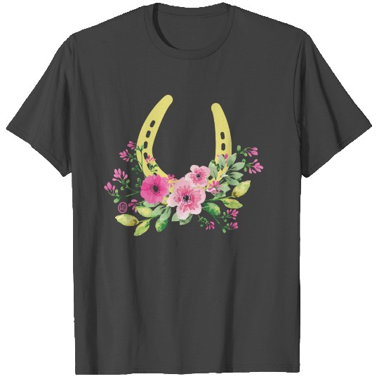 Horseshoe - Flower - Horse Lover T Shirts