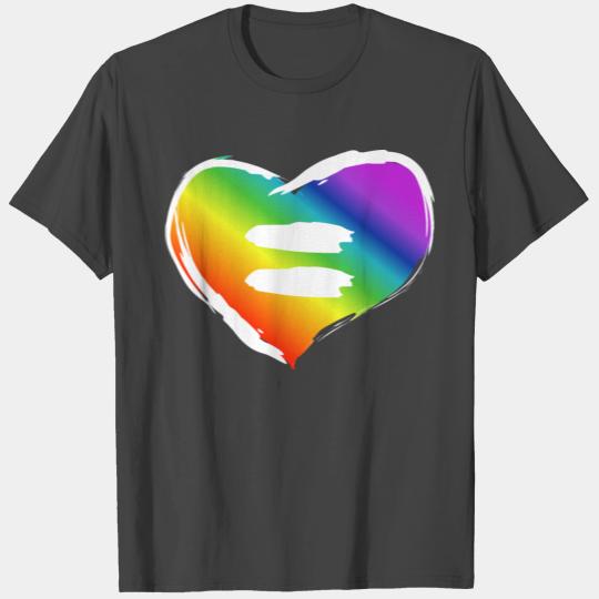 LGBT Equality heart, gay pride T Shirts