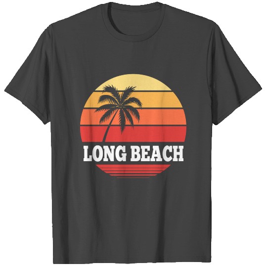 Long Beach California Retro Sunset T Shirts