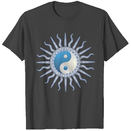 Blue Starburst Yin Yang T Shirts