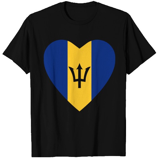 Barbados Flag Heart T Shirts