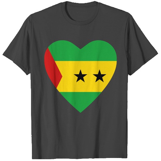 Sao Tome and Principe Flag Heart T Shirts