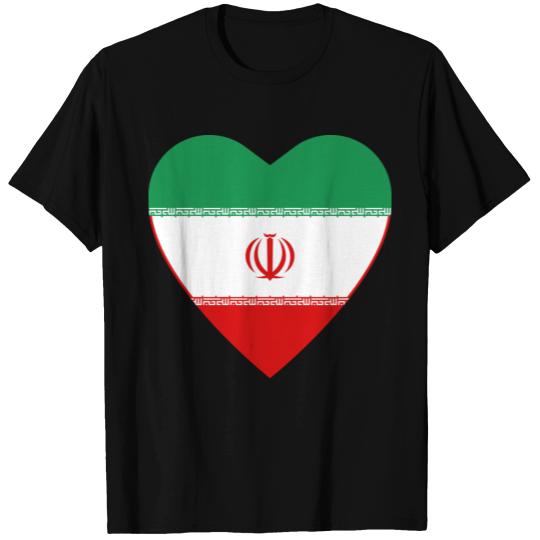 Iran Flag Heart T Shirts