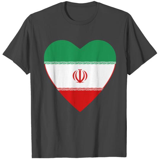 Iran Flag Heart T Shirts
