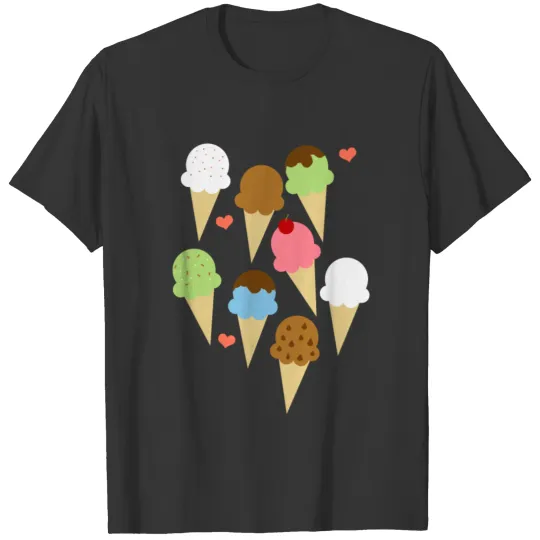 Kawaii Ice Cream Cones T Shirts