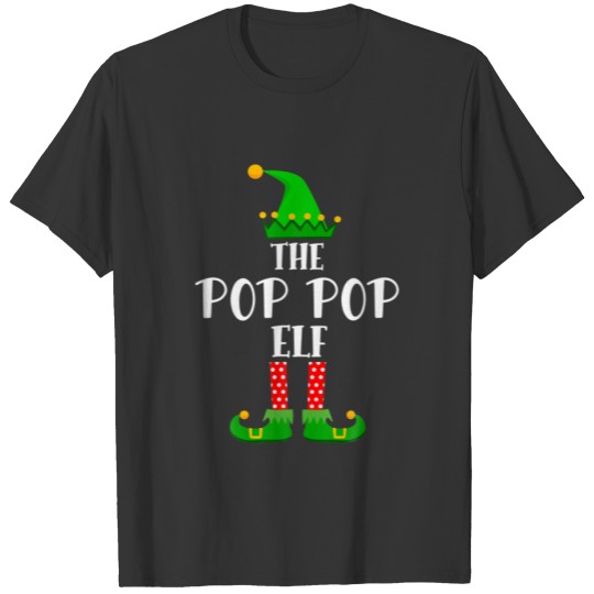 Pop Pop Elf Matching Family Group Christmas Pajama T-shirt