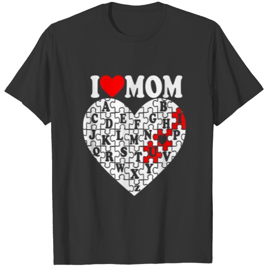 I LOVE MOM REDHEART Word Search Valentines Day, V- T-shirt