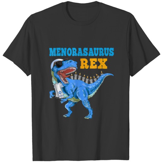 T Rex Dinosaur Hanukkah Menorasaurus Rex Funny T-shirt