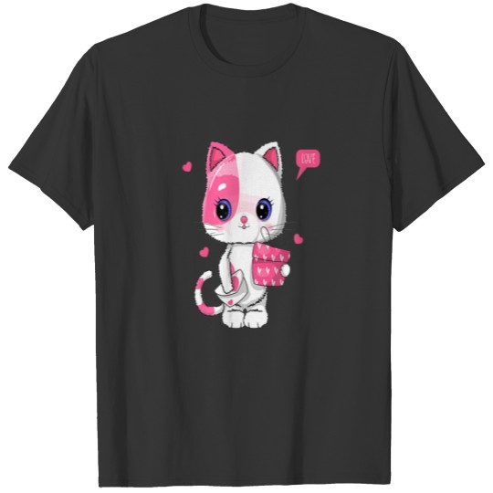 Meow Anime Love Kitty Fun Cartoon Cat Mom And Cat T-shirt