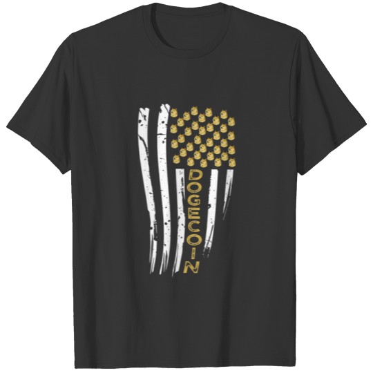 USA Flag Dogecoin Millionaire Loading Crypto Hodl T-shirt