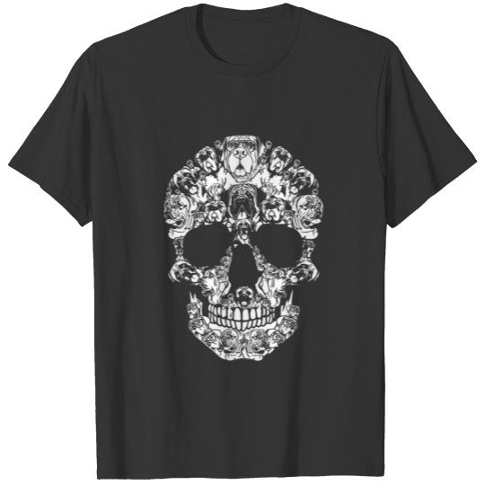 Mastiff Dog Halloween Skull T-shirt