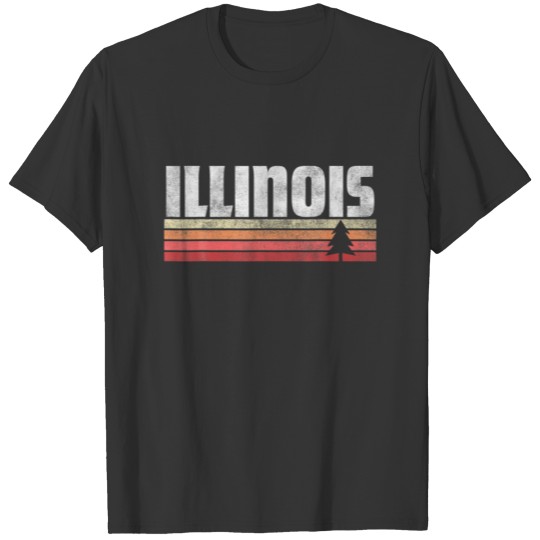 Illinois Retro Style Vintage 70S 80S 90S Home Gift T-shirt