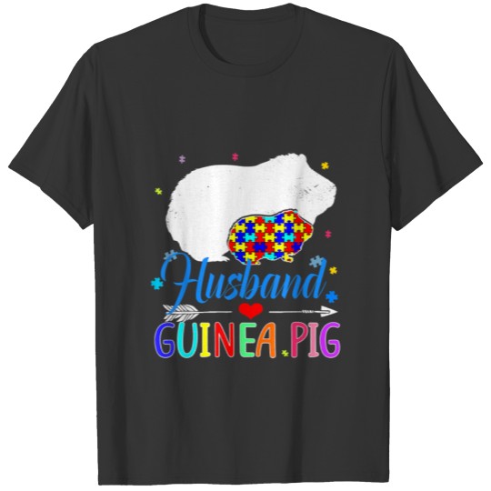 Autistic | Guinea Pig Husband Puzzle Piece T-shirt