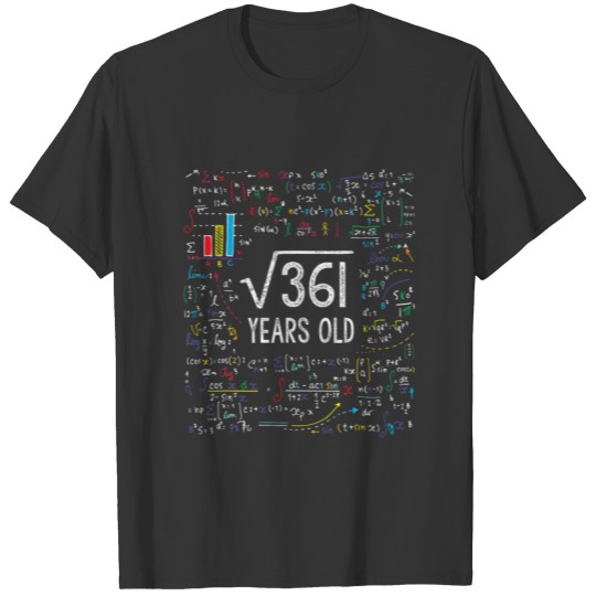 Square Root Of 361 19Th Birthday 19 Year Old Gifts T-shirt