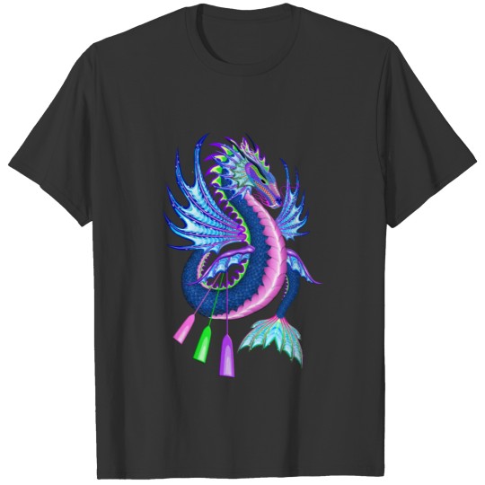 Pink and Blue Water Dragon T-shirt