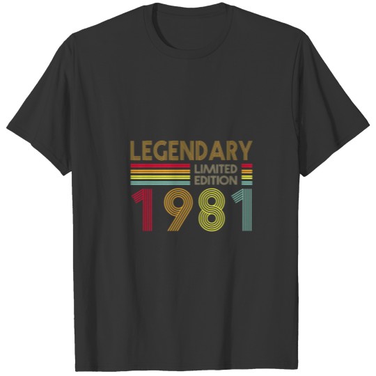 41 Yrs Old Retro Legendary 1981 Limited Editon 41S T-shirt