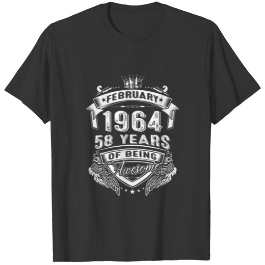 February 1964 58 Years Of Being Awesome Limited Ed T-shirt