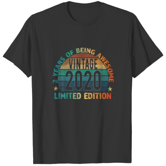 2Th Birthday Gift Kids Vintage 2020 2 Years Old - T-shirt