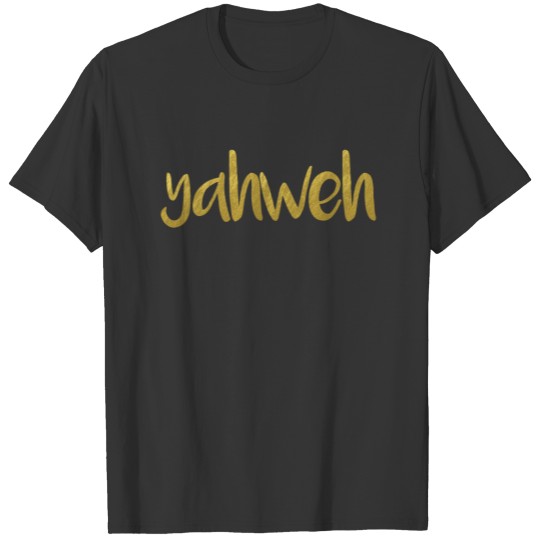 YAHWEH Gold Lettering Hebrew Name Of God    Polo T-shirt