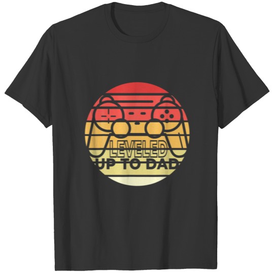 Mens Leveled Up To Dad - Pregnancy Gaming T-shirt