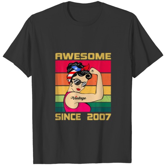 Vintage 2007 Birthday Gifts For Women 14 Year Old T-shirt