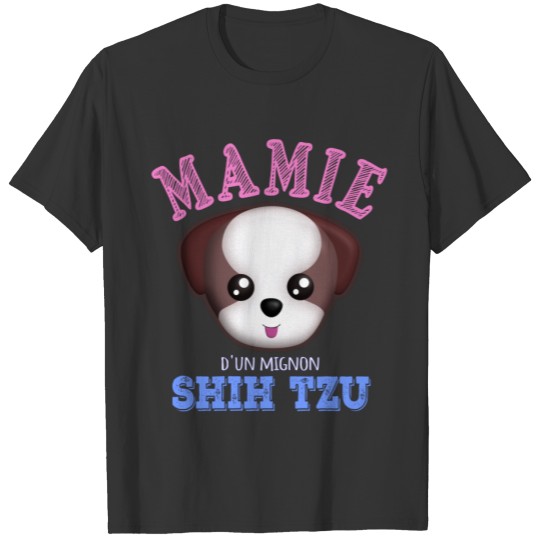 Mamie d’un mignon shih tzu petit chien T-shirt