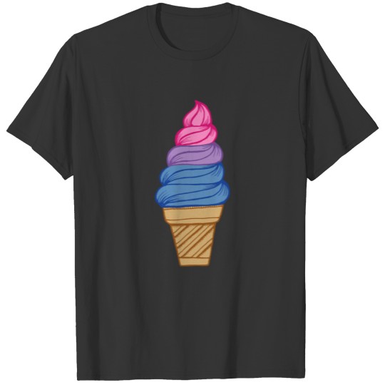 LGBTQIA+ Bisexual Pride Soft Serve Ice Cream Cone T-shirt
