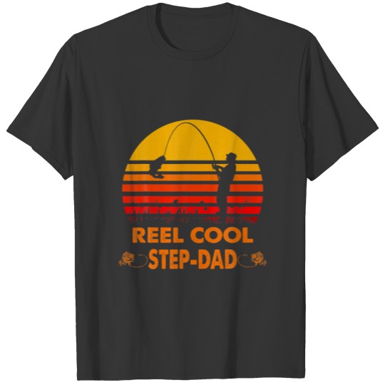 Reel Cool Step Dad Fishing S, Fun Fathers Day Fish T-shirt