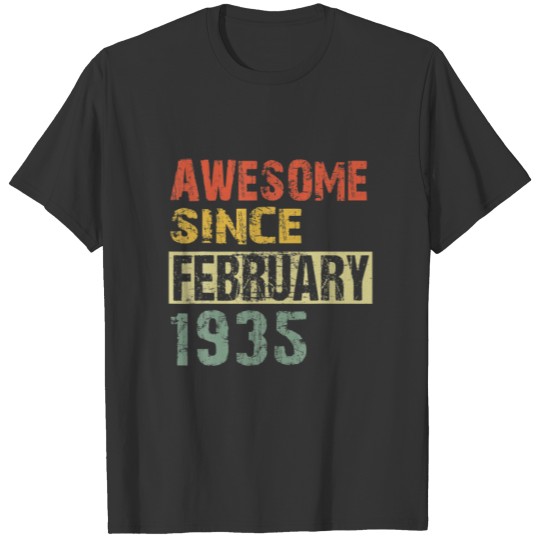 Awesome Since February 1935 87Th Birthday T-shirt