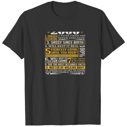 Best Facts Born In June 2000 21St Birthday S T-shirt