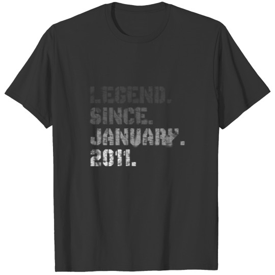 Born In January 2011 Legend 11 Yrs Old 11Th Birthd T-shirt