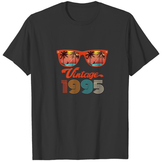 Vintage 1995 - Retro Sunglasses Palm Tree Beach Bi T-shirt