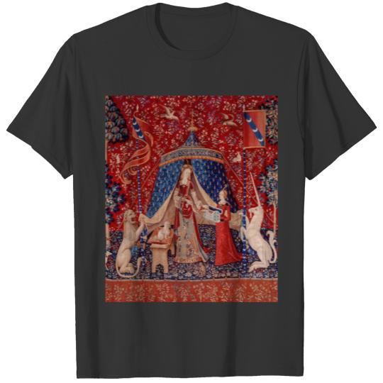 Lady and Unicorn Medieval Tapestry Desire T-shirt