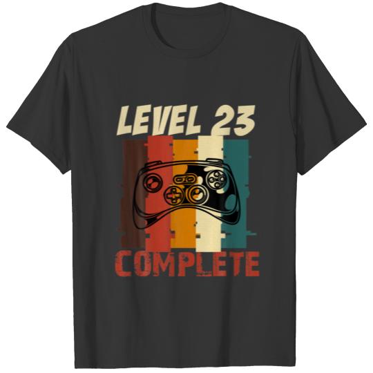 Level 23 Complete Gamer Vintage Vedio Game 23 Year T-shirt
