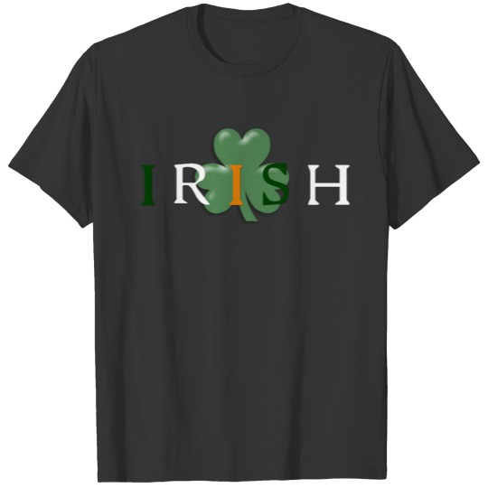 Irish Word in Flag Colors with Shamrock D1 T-shirt
