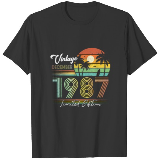 Happy 34Th Birthday 34 Years Old Vintage December T-shirt